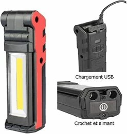 Aowear Lampe De Travail Rechargeable USB, Torche Torche Cob, Lampe D’inspection Led Avec Base Magnétique (1 Pc) -Glass Vases Boutique de vente 437567937 max