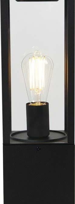 QAZQA Charlois - Lampe D'extérieur Sur Pied Industrielle | Lampadaire D'extérieur - 1 Lumière - H 80 Cm - Zwart - Industriel - Éclairage Extérieur -Glass Vases Boutique de vente 442x1200 1