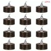 Unbranded 12 Pcs Bougies Noires Plaquées Thé à Piles Lampe Sans Flamme Led Electronique