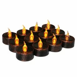 Unbranded 12 Pcs Bougies Noires Plaquées Thé à Piles Lampe Sans Flamme Led Electronique -Glass Vases Boutique de vente 445281907 max