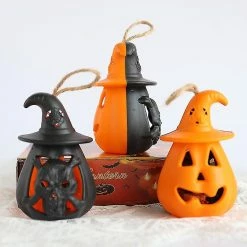 Baicccf Autre Décoration Pour Noël Plastique Halloween Citrouille Bougie Lampe All-saints Day Ornement Halloween Citrouille Décoration (2pcs-noir Et Orange) -Glass Vases Boutique de vente 449770314 max