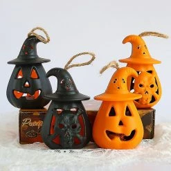 Baicccf Autre Décoration Pour Noël Plastique Halloween Citrouille Bougie Lampe All-saints Day Ornement Halloween Citrouille Décoration (2pcs-noir Et Orange) -Glass Vases Boutique de vente 449770340 max