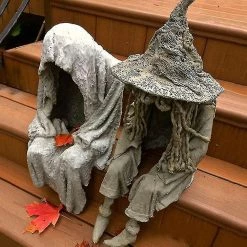 Unbranded Décorations D’Halloween Sorcière Ghoul Statue Lampe Solaire Jardin Sculpture Imperméable à L’eau -Glass Vases Boutique de vente 452702988 max