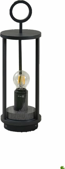 Lucande - Lampe Sur Pied - 1 Lumière - Aluminium Moulé Sous Pression, Verre - H: 34 Cm - E27 - Graphite