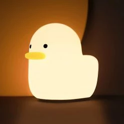 Unbranded Led Duck Night Light, Mignon Animal Silicone Nursery Night Light Lampe De Table Rechargeable Lampe De Chevet Avec Capteur Tactile