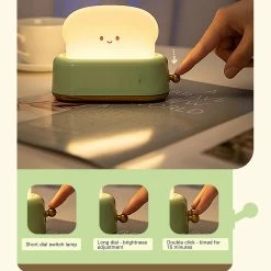 Unbranded Creative Toast Night Light Usb Rechargeable Timing Led Cute Sleep Lampe -Glass Vases Boutique de vente 470623358 max