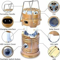 Unbranded Lanterne De Camping Solaire 6 En 1 Avec Ventilateur Led Hiking Light Lampe De Pêche En Plein Air Portable -Glass Vases Boutique de vente 470813524 max