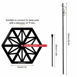 Unbranded Tomshoo Portable Light Pole Tray Léger En Acier Inoxydable Lampe Pole Plateau Lampe Support Support Camping Accessoire Lanterne -Glass Vases Boutique de vente 471476312 max