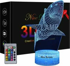 Cold Frost Shark 3d Optical Illusion Lampe, 3d Veilleuse Pour Enfants, Jouets Requin Pour Garçons, Cadeaux Garçons Age 10 4 7 11 9 8 6