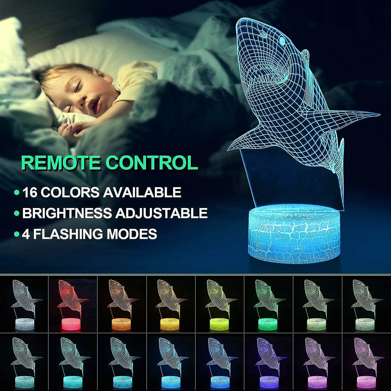 Cold Frost Shark 3d Optical Illusion Lampe, 3d Veilleuse Pour Enfants, Jouets Requin Pour Garçons, Cadeaux Garçons Age 10 4 7 11 9 8 6 2 Cold Frost Shark 3d Optical Illusion Lampe, 3d Veilleuse Pour Enfants, Jouets Requin Pour Garçons, Cadeaux Garçons Age 10 4 7 11 9 8 6 – Image 2