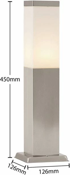 ELC - Lampe D'extérieur - 1lumière - Acier Inoxydable, Plastique - H: 45 Cm - E27 - Acier Inoxydable, Blanc -Glass Vases Boutique de vente 482x1200