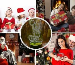 Unbranded Anime Figure Mickey Mouse Minnie Mice 3d Led Illusion D’Optique Décoration Lampe De Table 16 Couleurs Télécommande Acrylique Visuel Sommeil Nuit Lumière Pâques -Glass Vases Boutique de vente 490018746 max