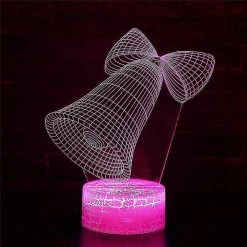 Unbranded 3d Christmas Bell Night Light Table Bureau Illusion D’Optique Lampes 16 Couleurs Changeantes Lumières Led Lampe De Table Noël Accueil Amour Anniversaire Enfants Enfants Dec -Glass Vases Boutique de vente 490018951 max