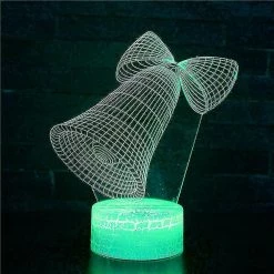 Unbranded 3d Christmas Bell Night Light Table Bureau Illusion D’Optique Lampes 16 Couleurs Changeantes Lumières Led Lampe De Table Noël Accueil Amour Anniversaire Enfants Enfants Dec -Glass Vases Boutique de vente 490019011 max