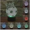 Unbranded 3d Mignon Couronne Football Football Night Light 7 Color Changing Led Lampe De Bureau Acrylique Flat Usb Chargeur Home Decor Jouets Anniversaire Noël Enfants
