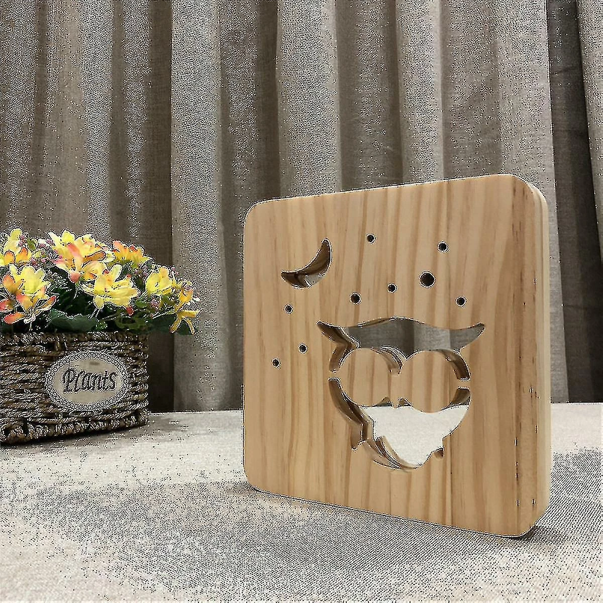Unbranded Owl Night Light Pour Enfants Lampe En Bois 3D Créative Lumières En Bois Simple 1 Unbranded Owl Night Light Pour Enfants Lampe En Bois 3D Créative Lumières En Bois Simple