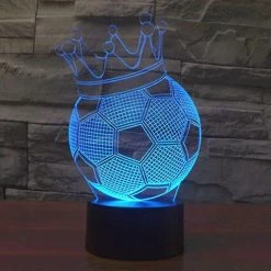 Unbranded 3d Mignon Couronne Football Football Night Light 7 Color Changing Led Lampe De Bureau Acrylique Flat Usb Chargeur Home Decor Jouets Anniversaire Noël Enfants -Glass Vases Boutique de vente 490020360 max