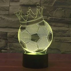 Unbranded 3d Mignon Couronne Football Football Night Light 7 Color Changing Led Lampe De Bureau Acrylique Flat Usb Chargeur Home Decor Jouets Anniversaire Noël Enfants -Glass Vases Boutique de vente 490020474 max