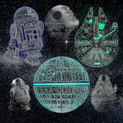 Unbranded Ensemble De 3 Veilleuses - Lampe De Nuit 3d Avec Trois Motifs Télécommande 16 Couleurs LED Dimmables, Cadeaux De Noël, Décoration De Chambre Compatible Avec -Glass Vases Boutique de vente 490020917 max