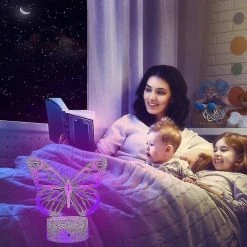 Unbranded Butterfly Night Light, Cadeau D’anniversaire Pour Les Filles 3d Illusion Lamp Kids Lampe De Chevet Avec 16 Couleurs Changement Télécommande Butterfly Toys Girls Cadeaux -Glass Vases Boutique de vente 490021709 max