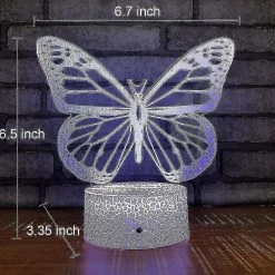 Unbranded Butterfly Night Light, Cadeau D’anniversaire Pour Les Filles 3d Illusion Lamp Kids Lampe De Chevet Avec 16 Couleurs Changement Télécommande Butterfly Toys Girls Cadeaux -Glass Vases Boutique de vente 490021852 max