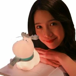 Unbranded Fawn Silicone Night Light Stepless Dimming Lampe Led De Chevet Adaptée à La Chambre à Coucher, Salon, Bleu -Glass Vases Boutique de vente 490022161 max