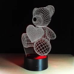 Unbranded 3d Optical Illusion Lampe Led 7 Couleurs Touch Switch Changement De VeilleUse Pour Chambre Décoration De Maison Mariage Anniversaire Noël