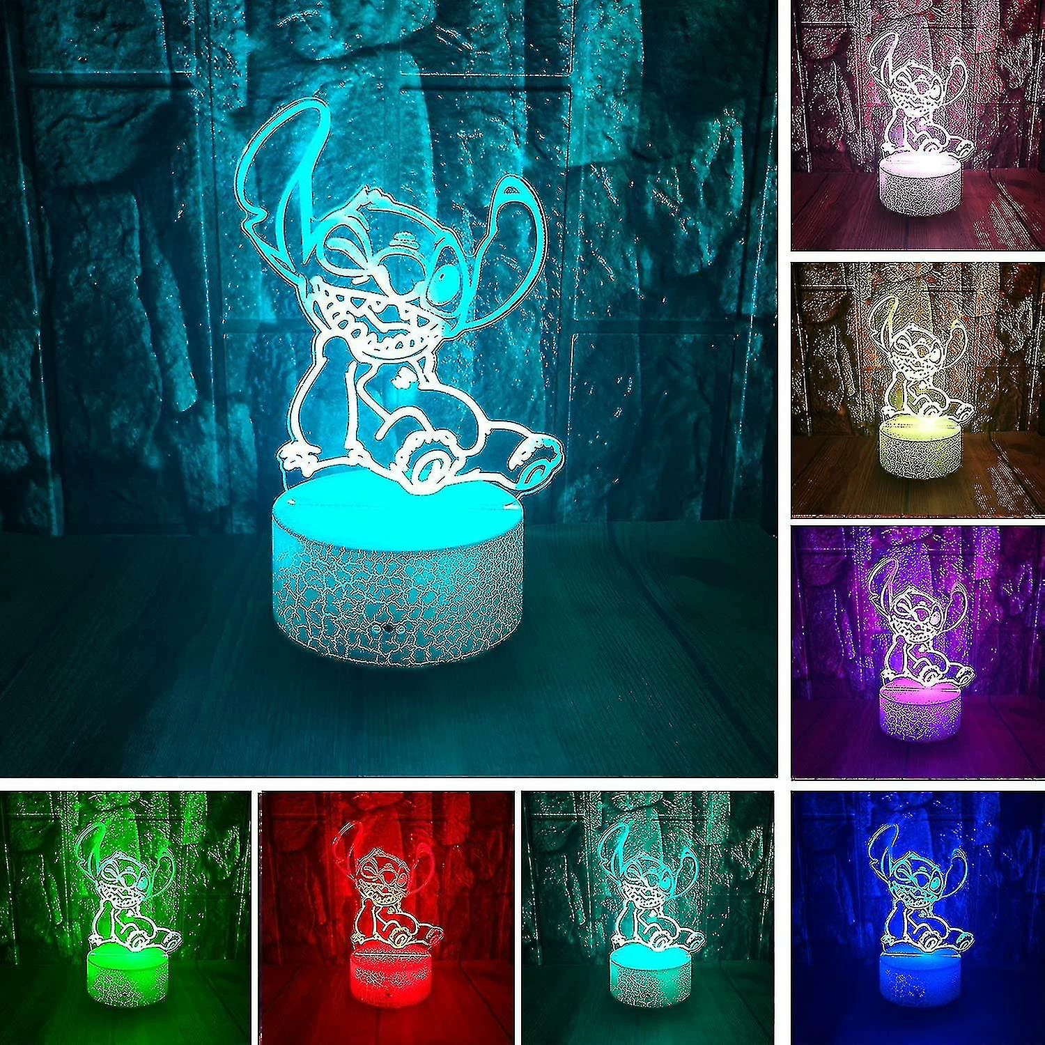 Unbranded Kawaii Cartoon Lilo Et Stitch Anime Figure 3d Led Illusion D’Optique Chambre Décor Lampe De Table Avec Télécommande 7 Couleurs Acrylique Sommeil Nuit Lumière Anniversaire 2 Unbranded Kawaii Cartoon Lilo Et Stitch Anime Figure 3d Led Illusion D’Optique Chambre Décor Lampe De Table Avec Télécommande 7 Couleurs Acrylique Sommeil Nuit Lumière Anniversaire – Image 2