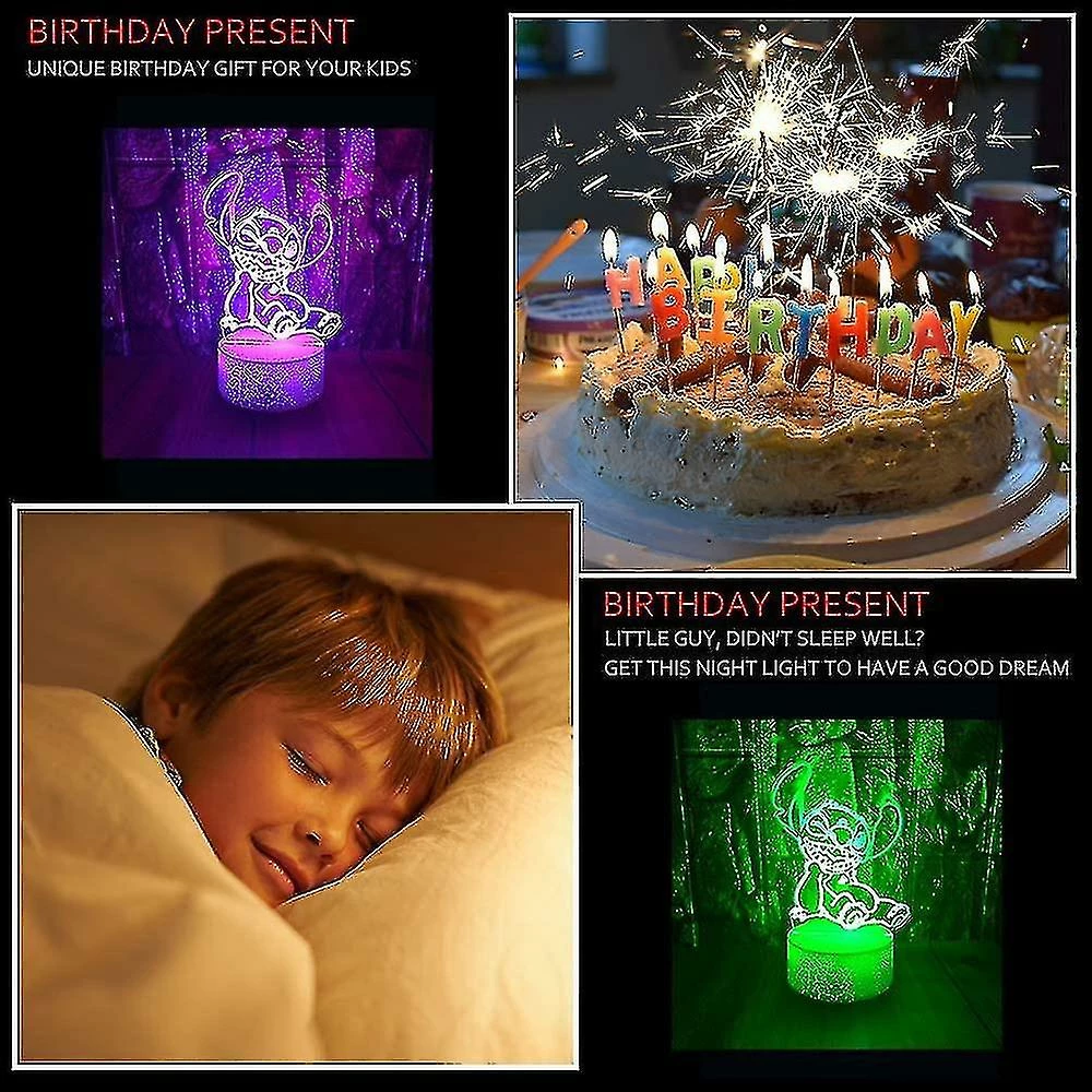 Unbranded Kawaii Cartoon Lilo Et Stitch Anime Figure 3d Led Illusion D’Optique Chambre Décor Lampe De Table Avec Télécommande 7 Couleurs Acrylique Sommeil Nuit Lumière Anniversaire 3 Unbranded Kawaii Cartoon Lilo Et Stitch Anime Figure 3d Led Illusion D’Optique Chambre Décor Lampe De Table Avec Télécommande 7 Couleurs Acrylique Sommeil Nuit Lumière Anniversaire – Image 3