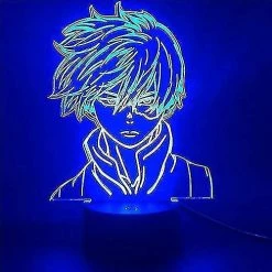 Unbranded Anime Lampe Night Light Illusion Light My Hero Academia Shoto Todoroki 3d Pour Enfant Chambre Led Enfant Cadeau De Noël Chevet Coloré Anniversaire Lampara