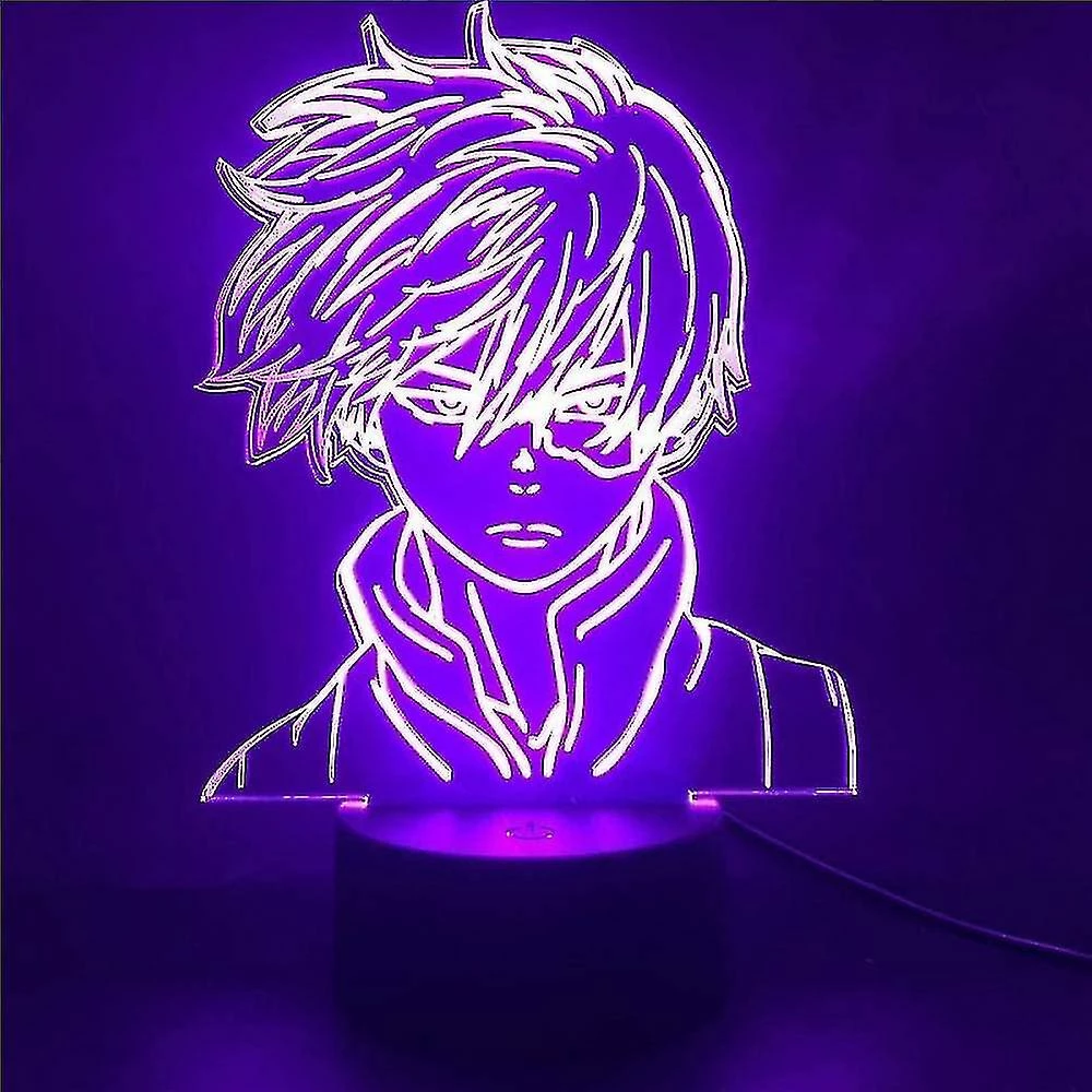 Unbranded Anime Lampe Night Light Illusion Light My Hero Academia Shoto Todoroki 3d Pour Enfant Chambre Led Enfant Cadeau De Noël Chevet Coloré Anniversaire Lampara 3 Unbranded Anime Lampe Night Light Illusion Light My Hero Academia Shoto Todoroki 3d Pour Enfant Chambre Led Enfant Cadeau De Noël Chevet Coloré Anniversaire Lampara – Image 3