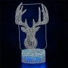 Unbranded Deer 3d Night Light Acrylic Party Atmosphere Decoration Kids Boys Girl Gift Led Lampe De Table Portable (base Noire Sans Télécommande, Deer-7)