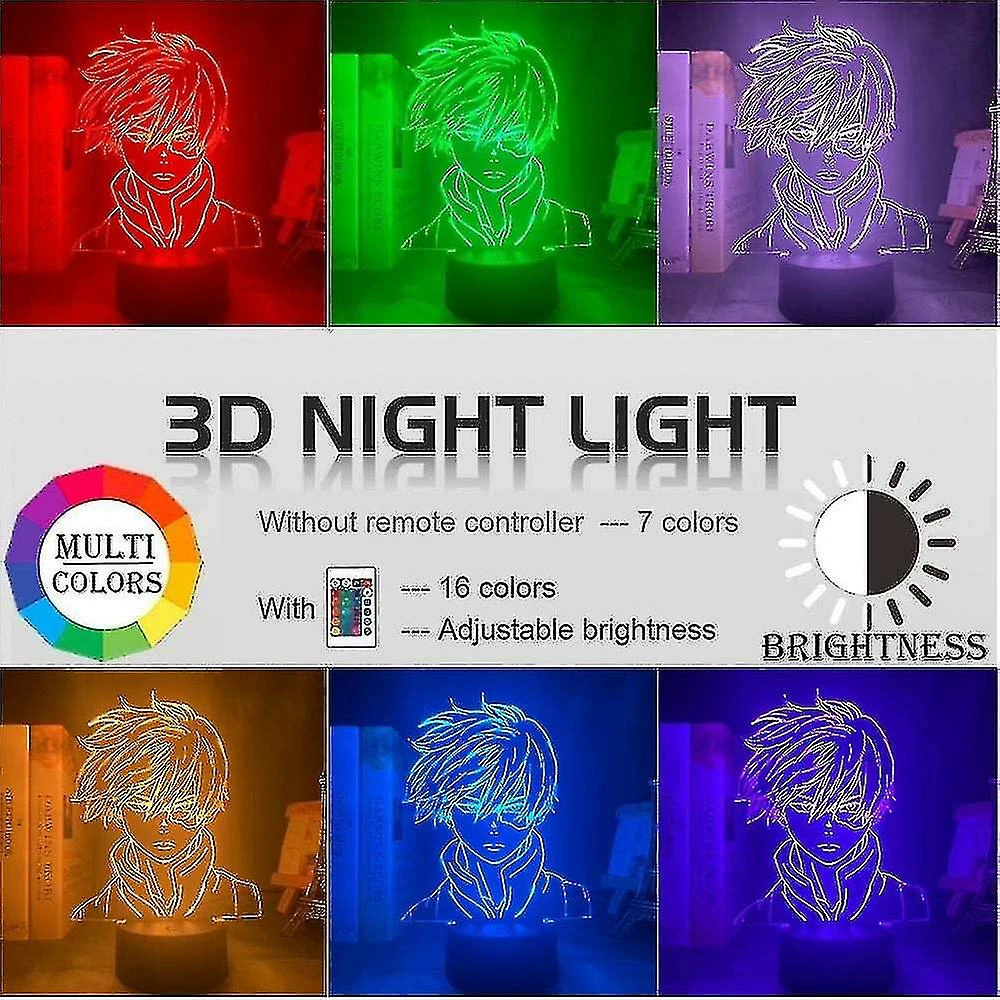 Unbranded Anime Lampe Night Light Illusion Light My Hero Academia Shoto Todoroki 3d Pour Enfant Chambre Led Enfant Cadeau De Noël Chevet Coloré Anniversaire Lampara 5 Unbranded Anime Lampe Night Light Illusion Light My Hero Academia Shoto Todoroki 3d Pour Enfant Chambre Led Enfant Cadeau De Noël Chevet Coloré Anniversaire Lampara – Image 5