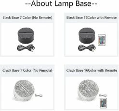 Unbranded Deer 3d Night Light Acrylic Party Atmosphere Decoration Kids Boys Girl Gift Led Lampe De Table Portable (base Noire Sans Télécommande, Deer-7) -Glass Vases Boutique de vente 490024766 max