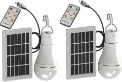 Unbranded Lampe Solaire Led, 9w énergie Solaire Ampoules Super Lumineuses Avec Télécommande-solaire Camping / Lumière D’urgence Pour La Randonnée En Camping, 2pcs
