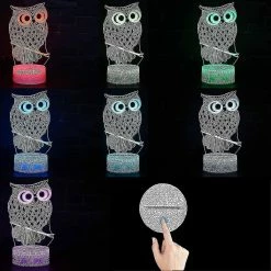 Unbranded 3d Night Light Pour Les Enfants, Owl 3d Illusion Led Lampe, 16 Couleurs Multi Modes Changement De Contrôle Tactile Avec Télécommande, Bureau Veilleuse Jouets Cadeau Pour Enfants -Glass Vases Boutique de vente 490026434 max
