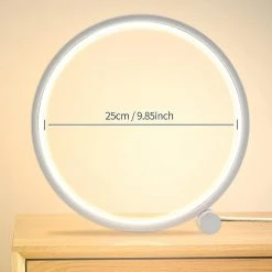 Unbranded Lampe De Chevet Led Lampe De Table Tactile Dimmable, Design Circulaire Moderne, Matériau En Aluminium, Lampe De Lecture De Bureau Pour Chambre à Coucher -Glass Vases Boutique de vente 490026618 max