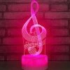 Unbranded 3d Musique Note Night Light Table Bureau Illusion Optique Lampes 7 Couleurs Lumières Changeantes Led Lampe De Table Noël Accueil Amour Anniversaire Enfants Enfants Décor To