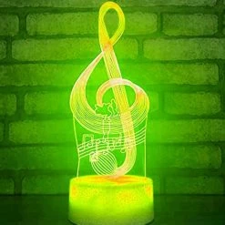 Unbranded 3d Musique Note Night Light Table Bureau Illusion Optique Lampes 7 Couleurs Lumières Changeantes Led Lampe De Table Noël Accueil Amour Anniversaire Enfants Enfants Décor To -Glass Vases Boutique de vente 490027162 max