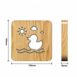 Unbranded Little Yellow Duck Night Light Pour Enfants Lampe En Bois 3D Créative Lumières En Bois Lumières Décoratives Simples 3D Bois Sculpture Motif Led Veilleuse -Glass Vases Boutique de vente 490027627 max