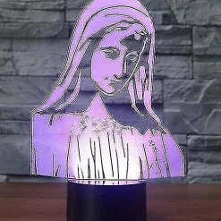 Unbranded 3d La Vierge Marie Night Light 7 Color Change Led Table Bureau Lampe Acrylique Flat Abs Base Usb Chargeur Maison Décoration Jouet Brithday Noël Enfants Enfants -Glass Vases Boutique de vente 490027815 max