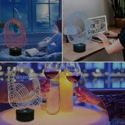 Unbranded Illusion D’optique 3d Lampe Casque -Glass Vases Boutique de vente 490028053 max