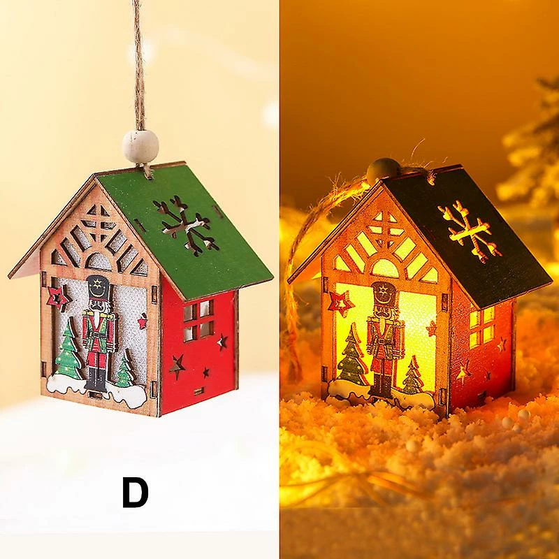 Unbrand Diy Couleur Bois Noyer Soldat Maison Pendentif Arbre De Noël Cintre Avec Lampe Exquise 1 Unbrand Diy Couleur Bois Noyer Soldat Maison Pendentif Arbre De Noël Cintre Avec Lampe Exquise