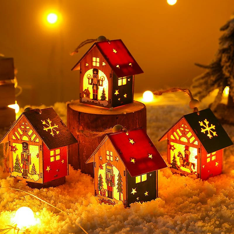 Unbrand Diy Couleur Bois Noyer Soldat Maison Pendentif Arbre De Noël Cintre Avec Lampe Exquise 2 Unbrand Diy Couleur Bois Noyer Soldat Maison Pendentif Arbre De Noël Cintre Avec Lampe Exquise – Image 2