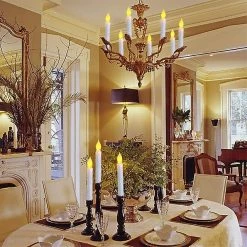 Sztxjv 12pcs Flameless Led Taper Bougies Lumières Chandeliers Lampe à Thé Pour L’église Mariage Fête D’anniversaire Dîner De Noël Décor -Glass Vases Boutique de vente 499580428 max