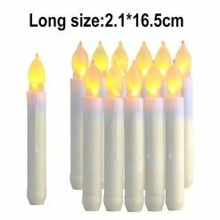 Sztxjv 12pcs Flameless Led Taper Bougies Lumières Chandeliers Lampe à Thé Pour L’église Mariage Fête D’anniversaire Dîner De Noël Décor -Glass Vases Boutique de vente 499580532 max