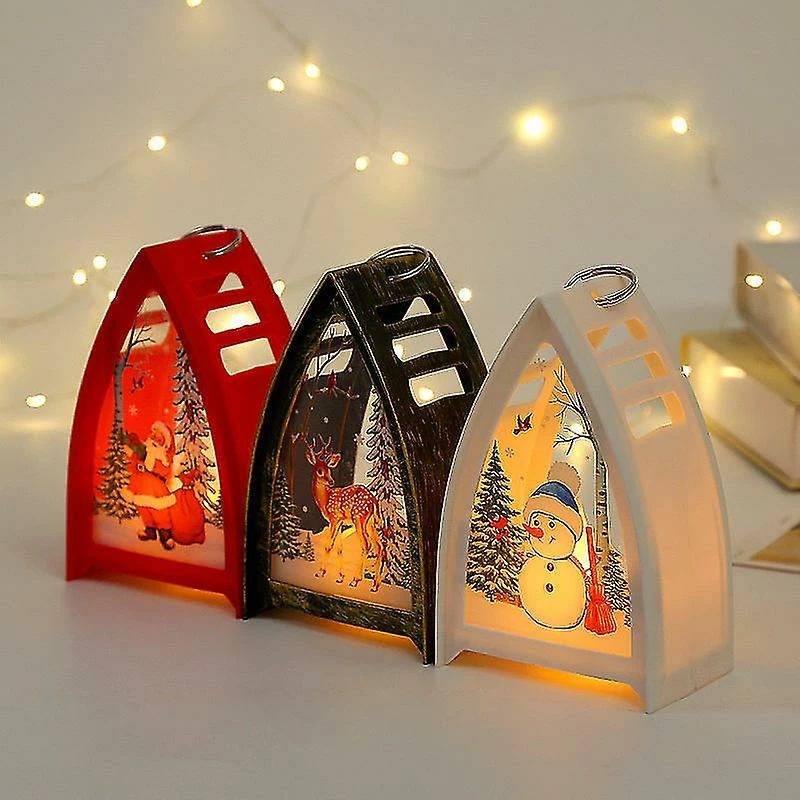 Redmiter Lanterne De Noël, Lampe Batterie Props Déco Decor De Pièce Maîtresse Sans Flamme Pour La Décoration, Santa2pcsred 2 Redmiter Lanterne De Noël, Lampe Batterie Props Déco Decor De Pièce Maîtresse Sans Flamme Pour La Décoration, Santa2pcsred – Image 2