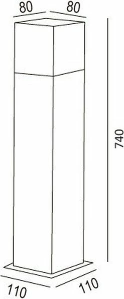 Bussandri Lampe D'extérieur Augustia - Lampadaire - E27 -11x11x74cm - Zwart -Glass Vases Boutique de vente 500x1200 2