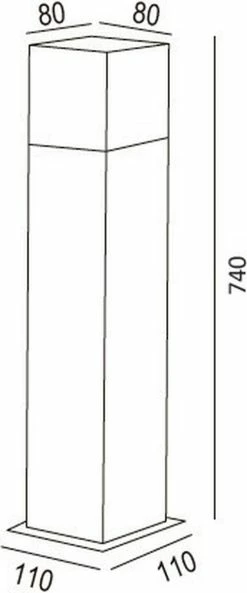 Bussandri Lampe D'extérieur Augustia - Lampadaire - E27 -11x11x74cm - Wit -Glass Vases Boutique de vente 500x1200