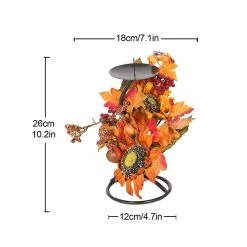 Unbranded Lampe à Thé Décoratif Bougeoir Table De Thanksgiving Centres De Table Automne Arrangement Floral Artificiel Feuille D’érable Berry Soleil Fleur Table -Glass Vases Boutique de vente 505974103 max